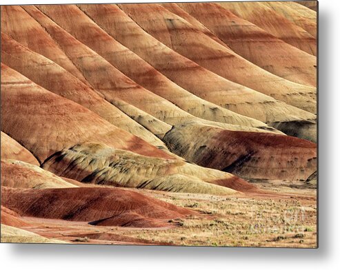 Arid Metal Print featuring the photograph Painted Hills Textures by Jerry Fornarotto