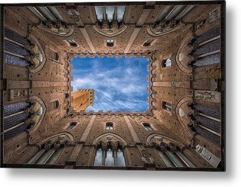 Architecture Metal Print featuring the photograph Palazzo Pubblico - Siena - Nv by Frank Smout Images