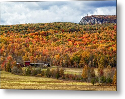 Hudson Valley Metal Print featuring the photograph Paltz Point Mohonk Tower Mountain by Susan Candelario