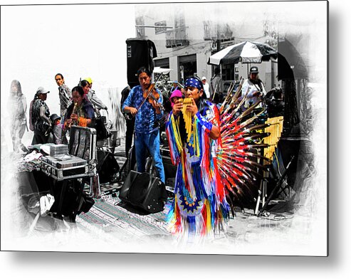 Pan Metal Print featuring the photograph Pan Flutes In Cuenca by Al Bourassa