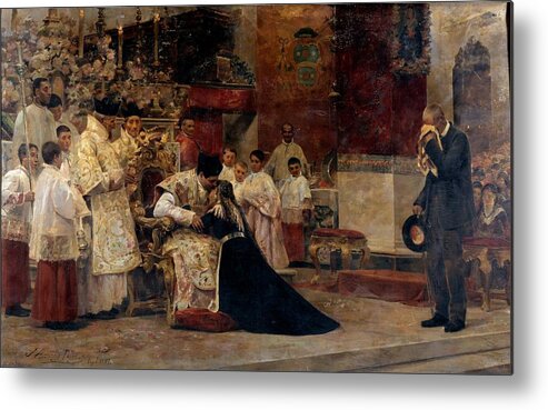 Art Metal Print featuring the painting Parents of the celebrant after the New Mass ALCAZAR TEJEDOR, JOSE by Artistic Rifki