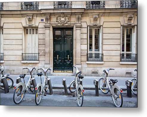 Bicyclette Metal Print featuring the photograph Paris Bicycles - Paris, France by Melanie Alexandra Price