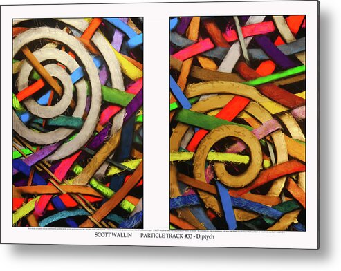 Abstract Metal Print featuring the painting Particle Track Thirty-three by Scott Wallin