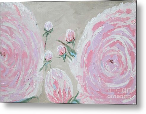 Roses Metal Print featuring the painting Pastel Love by Jennylynd James