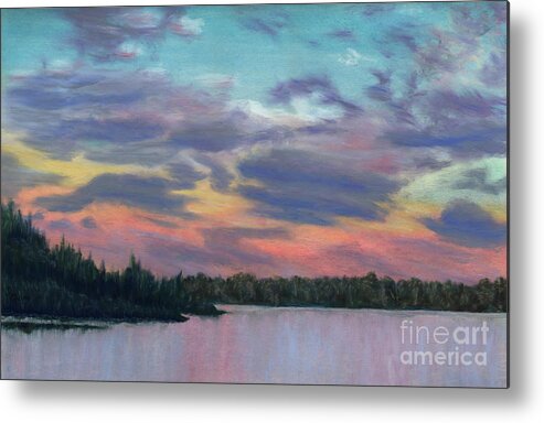 Landscape Metal Print featuring the painting Pastel Sunset by Lynn Quinn