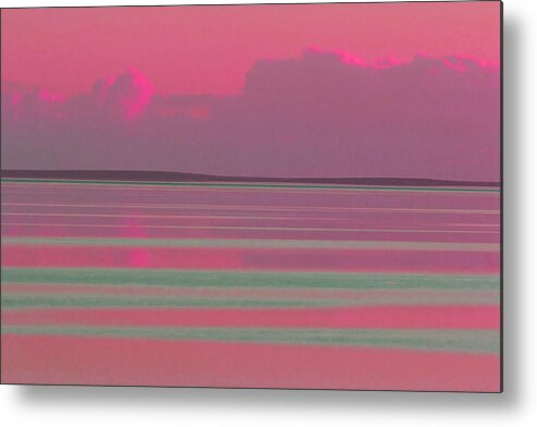 Sunset Metal Print featuring the photograph Pastel Sunset Sea Pink by Tony Brown