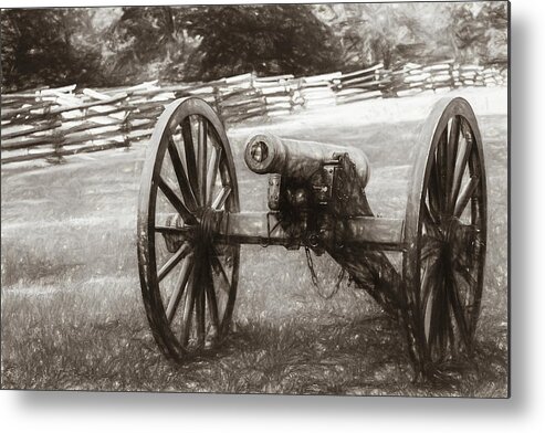 Battlefield Metal Print featuring the photograph Pea Ridge Sketch 1 Sepia by James Barber