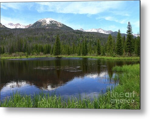  Colorado Metal Print featuring the photograph Peaceful Beaver Ponds View by Christiane Schulze Art And Photography