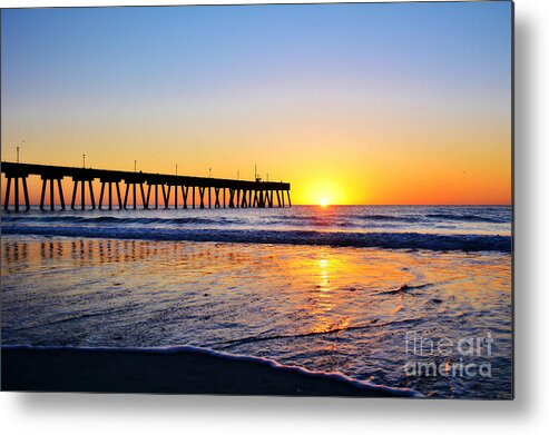 Pier Metal Print featuring the photograph Peaceful Sunrise by Kelly Nowak
