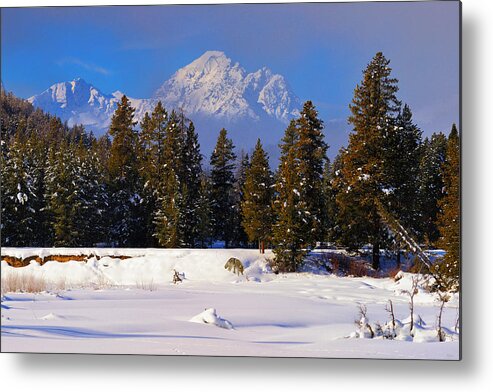 Tetons Metal Print featuring the photograph Peaking Through by Greg Norrell