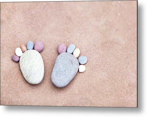 Abstract Metal Print featuring the photograph Pebble Feet by Anita Nicholson