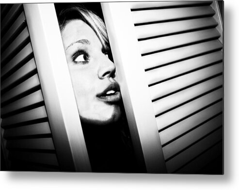 Woman Metal Print featuring the photograph Peek-A-Boo by Ryan Smith
