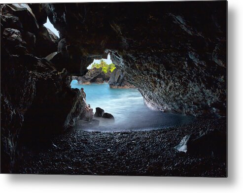 Hana Metal Print featuring the photograph Peeking Through the Lava Tube by Susan Rissi Tregoning