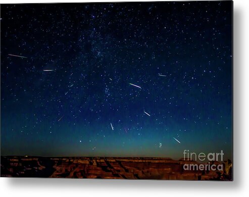 Meteors Metal Print featuring the photograph Perseid Meteor Shower by Mark Jackson