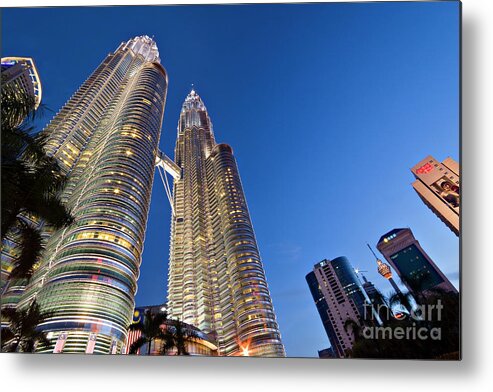 Petronas Towers Metal Print featuring the photograph Petronas Towers by David Bleeker