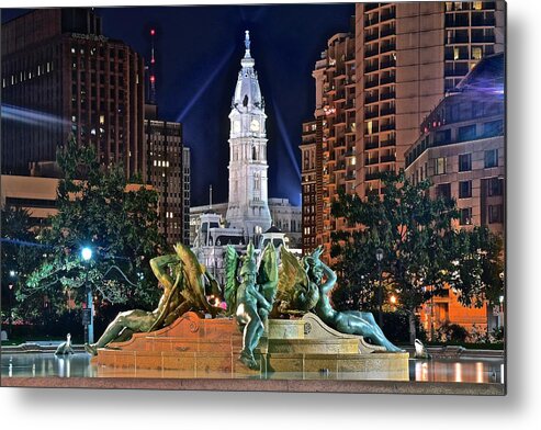 Philadelphia Metal Print featuring the photograph Philadelphia City Hall by Frozen in Time Fine Art Photography