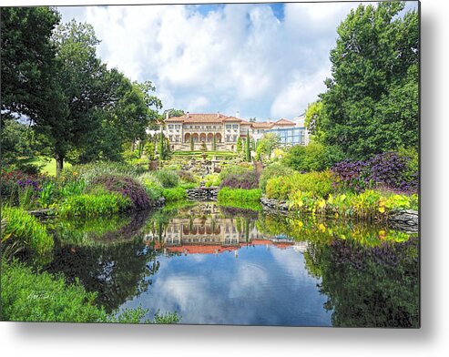 Philbrook Metal Print featuring the photograph Philbrook Art Museum Garden Reflections - photography by Ann Powell