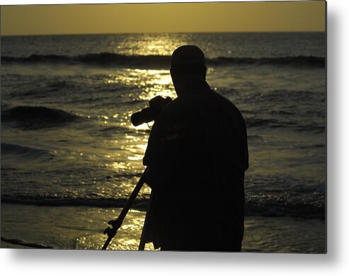 Sunrise Metal Print featuring the photograph Photographer and Atlantic Ocean Sunrise by Darrell Young