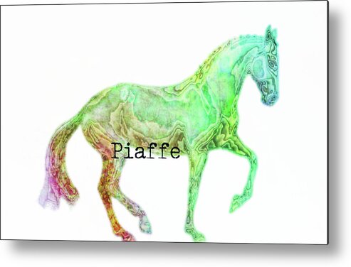 Animated Metal Print featuring the photograph PIAFFE WATERCOLOR quote by Dressage Design