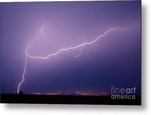 Lightning Metal Print featuring the photograph Picacho Aerial-Signed by J L Woody Wooden