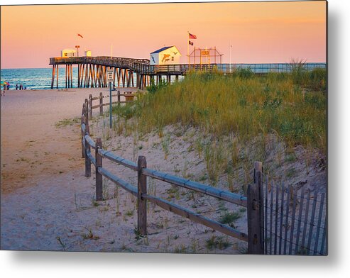 Dunes Metal Print featuring the photograph Pier Around the Fence by Mark Rogers