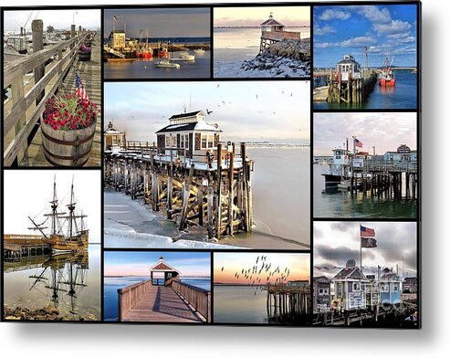 Plymouth Ma Metal Print featuring the photograph Piers of Plymouth MA Waterfront by Janice Drew