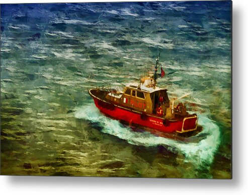 Boat Metal Print featuring the mixed media Pilot Boat by Joseph Hollingsworth