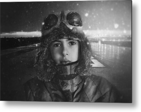 Portrait Metal Print featuring the photograph Pilot by Kristina