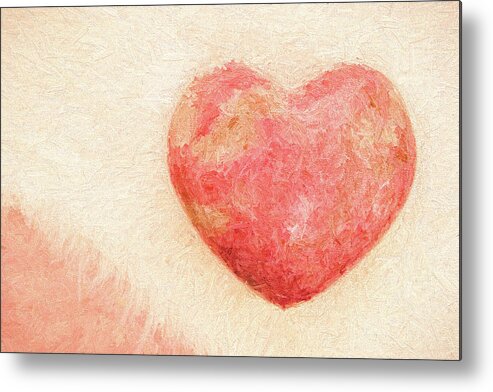 Pink Metal Print featuring the photograph Pink Heart Soft and Painterly by Carol Leigh