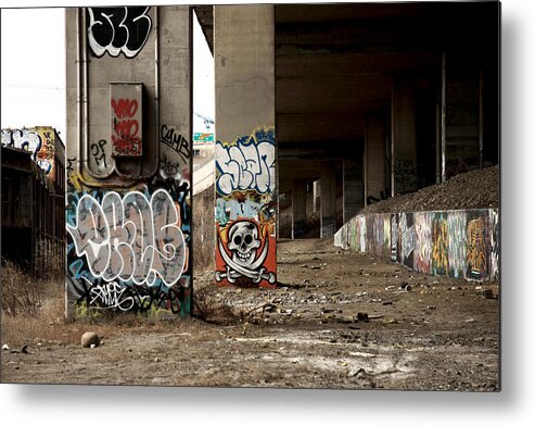 Graffiti Metal Print featuring the photograph Pirates Be Here by Kreddible Trout
