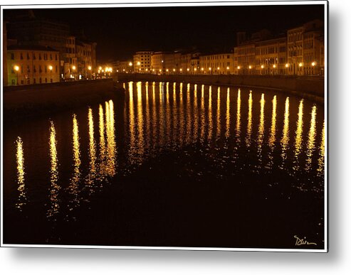 Pisa Metal Print featuring the photograph Pisa at Night by Peggy Dietz