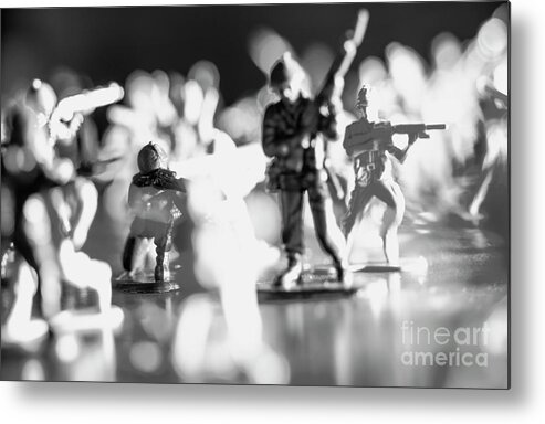 Toy Metal Print featuring the photograph Plastic army men 2 by Micah May
