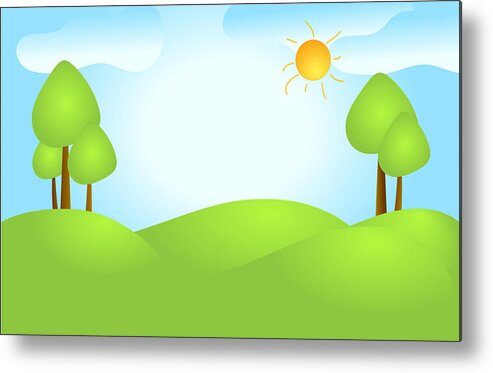 Air Metal Print featuring the digital art Playful Kid's Spring Backdrop by Serena King
