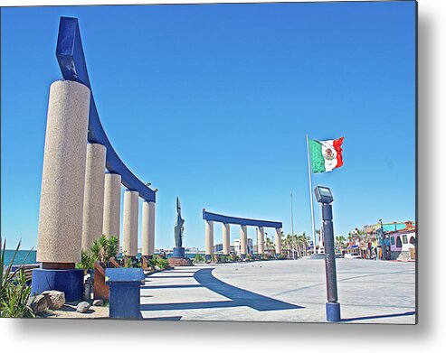 Plaza On The Malecon In Puerto Penasco In Sonora Metal Print featuring the photograph Plaza on the Malecon in Puerto Penasco in Sonora-Mexico by Ruth Hager