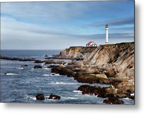 Architecture Metal Print featuring the photograph Point Arena Light by Lana Trussell