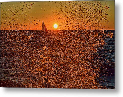 Point Betsie Light Metal Print featuring the photograph Point Betsie Light by Joe Holley