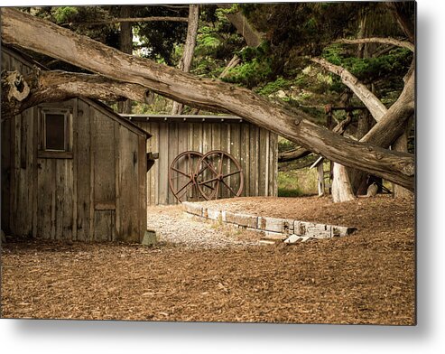 Point Lobos Metal Print featuring the photograph Point Lobos Whaler's Cabin by Linda Baker