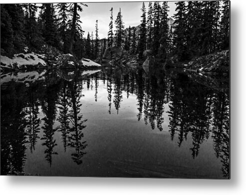 River Metal Print featuring the photograph Pond on the Pacific Crest Trail Black and White by Pelo Blanco Photo