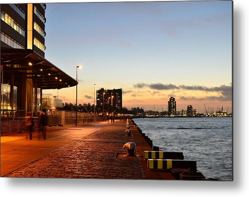 Rotterdam Metal Print featuring the photograph Port of Rotterdam at Dusk by Carlos Alkmin