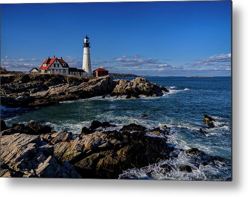 Lighthouse Metal Print featuring the photograph Portland Head Light No.32 by Mark Myhaver