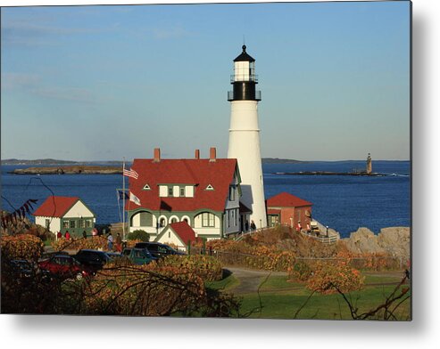 Coastal Metal Print featuring the photograph Portland Head Lighthouse 2 by Lou Ford