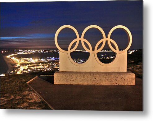 Chesil Beach Metal Print featuring the photograph Portland Olympic Rings by David Matthews