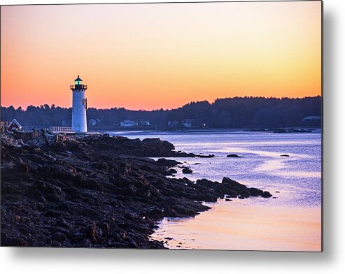 Portsmouth Metal Print featuring the photograph Portsmouth Light at Sunrise Portsmouth NH New Hampshire by Toby McGuire