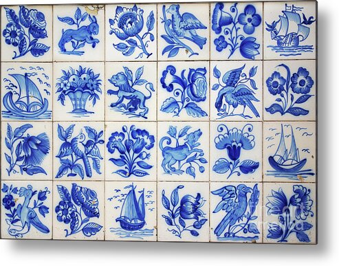 Abstract Metal Print featuring the photograph Portuguese Tiles by Carlos Caetano