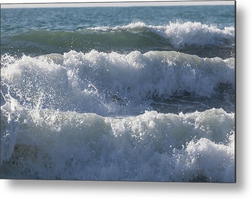 Waves Metal Print featuring the photograph Pounding surf by Cliff Wassmann