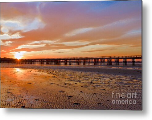 Powder Point Bridge Metal Print featuring the photograph Powder Point Bridge Duxbury by Amazing Jules