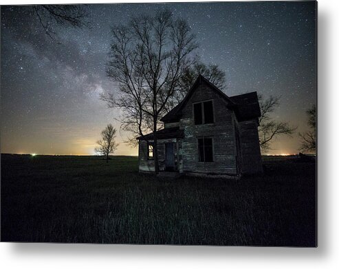 Sky Metal Print featuring the photograph Prairie Gold and Milky Way by Aaron J Groen