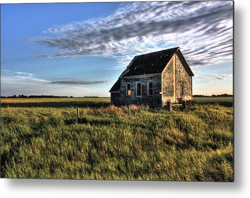 Blacksmith Metal Print featuring the photograph Prairie one room school by David Matthews