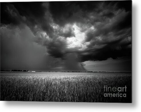 B&w Metal Print featuring the photograph Prairie Storm I by Ian McGregor