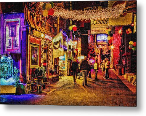 Printers Alley Nashville Tennessee Metal Print featuring the photograph Printers Alley by Diana Powell